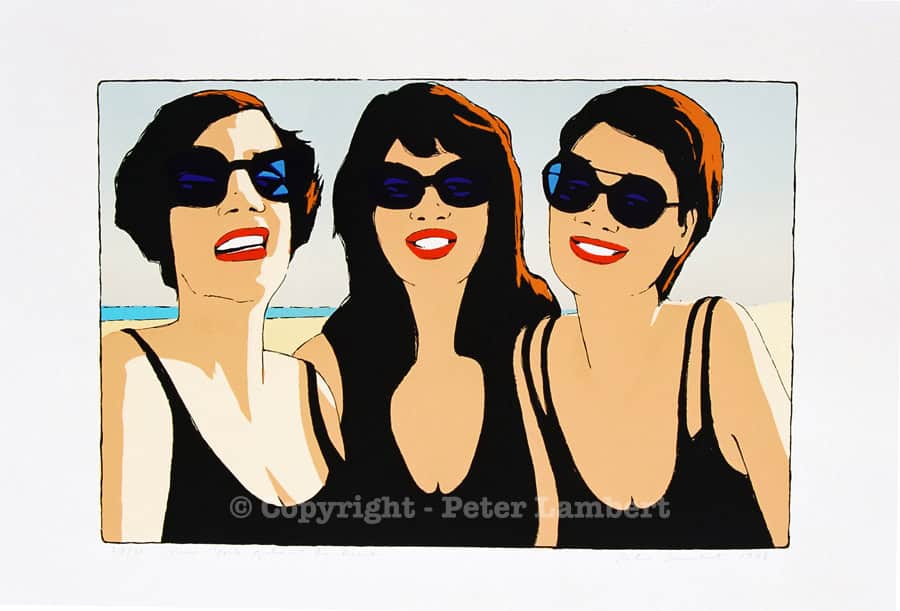 Girls at Beach - 1998, Screenprint on paper, Edition sold