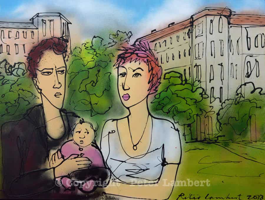 Couple with Baby, Görlitzer Park, Berlin