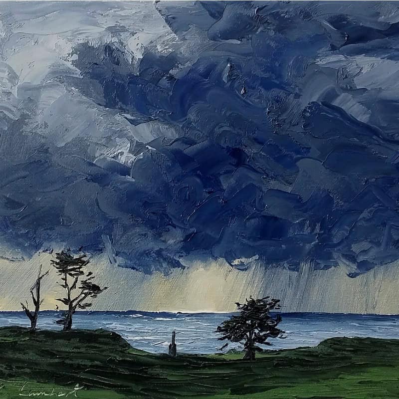 “View from Weld Rd…trees and rainfront.”