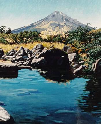 Mt. Taranaki and Pool, Blue Rata Reserve