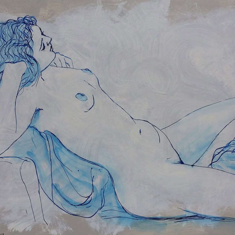 Nude in Blue Ink