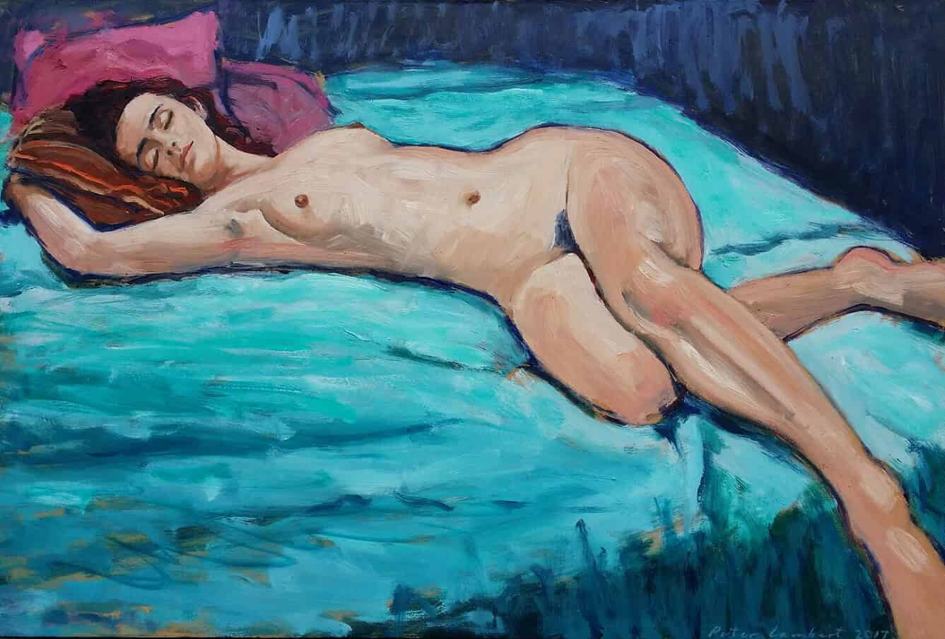 Reclining Nude on Green