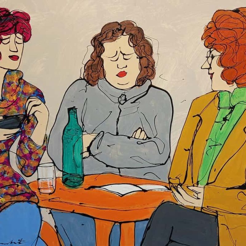 “Three Women at Popup Cafe”